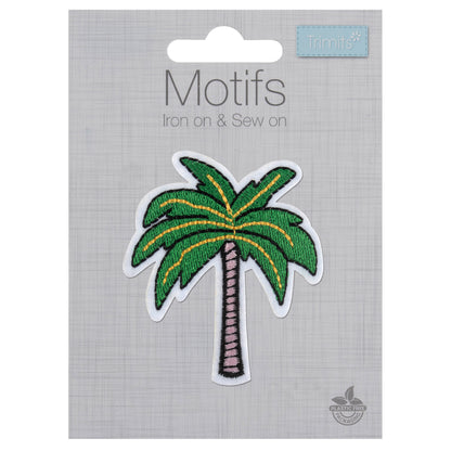 Embroidered palm tree motif