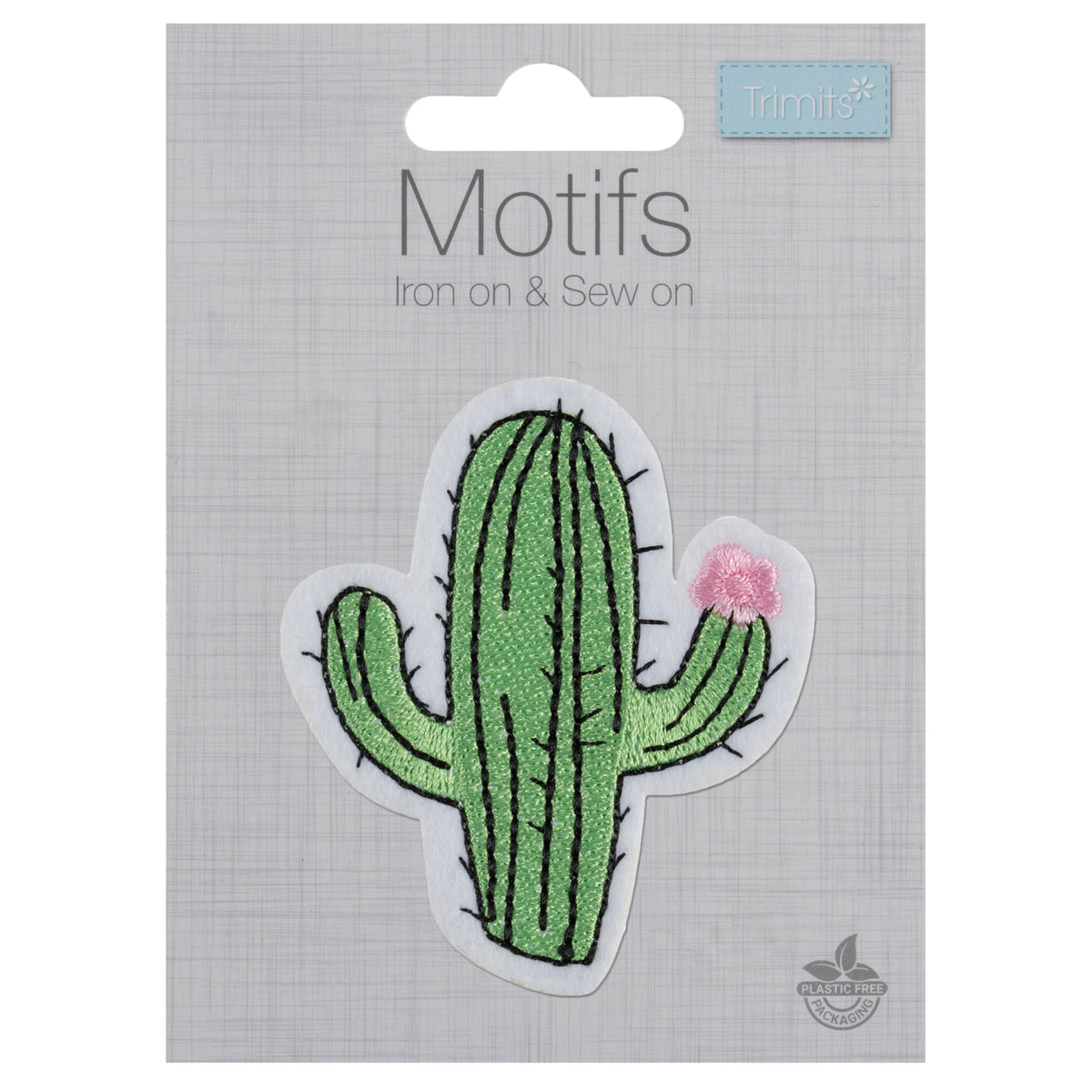 Embroidered cactus motif