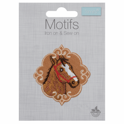 Iron-On/Sew On Motif Patch - Horse Emblem