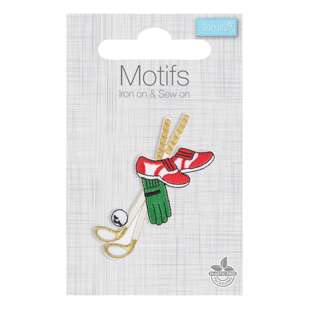 Embroidered golf motif