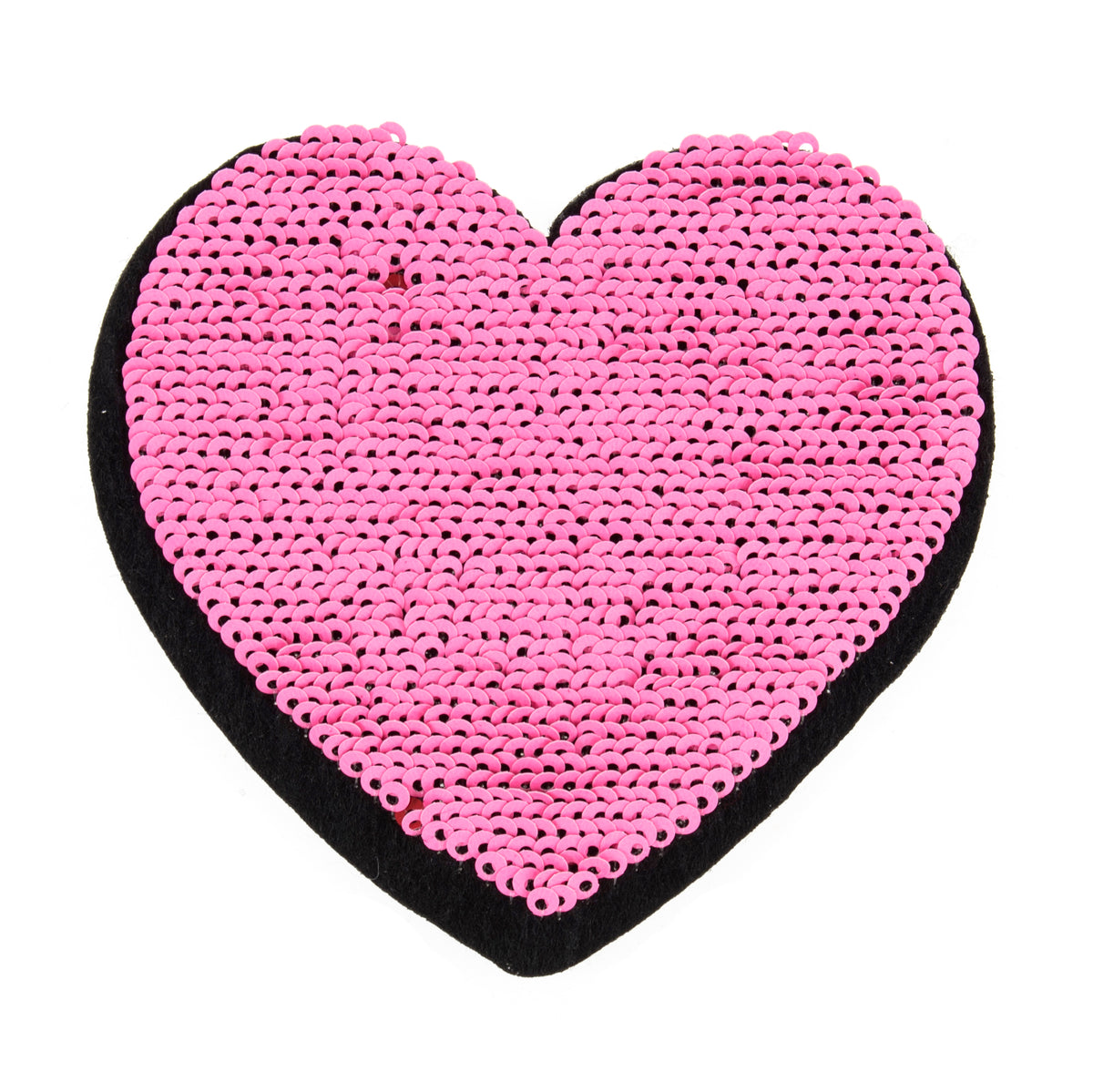 Red flip sequin heart motif