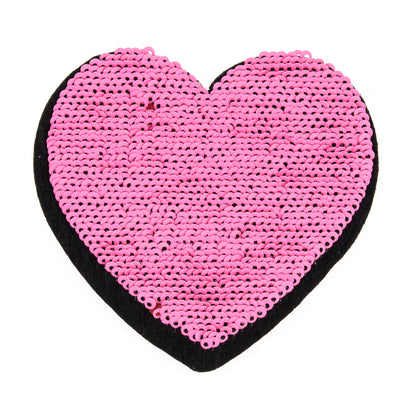 Red flip sequin heart motif