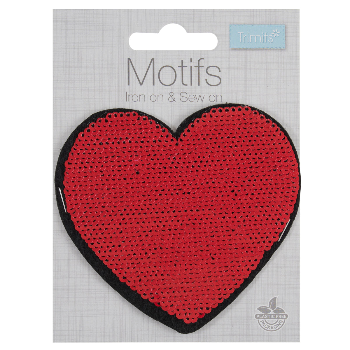 Red flip sequin heart motif