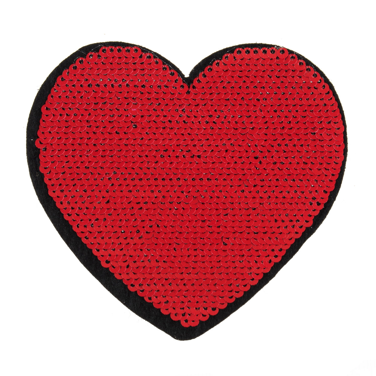 Red flip sequin heart motif