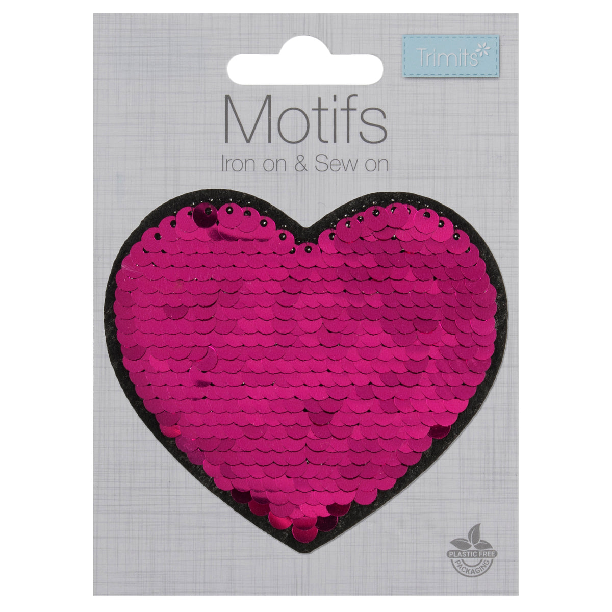 Pink flip sequin heart motif