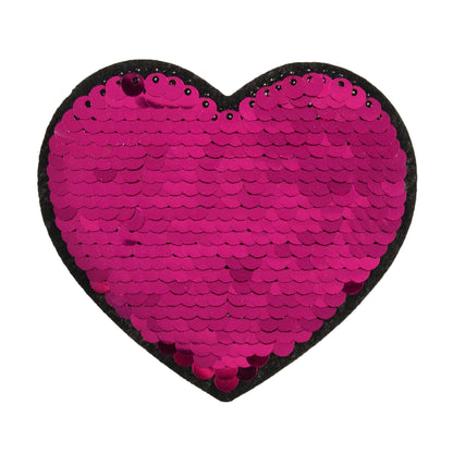 Pink flip sequin heart motif