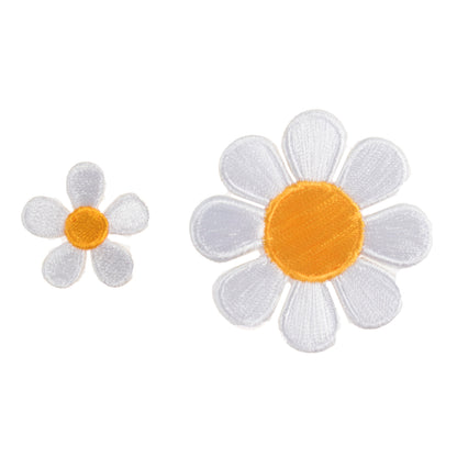 Embroidered white daisy flower motif
