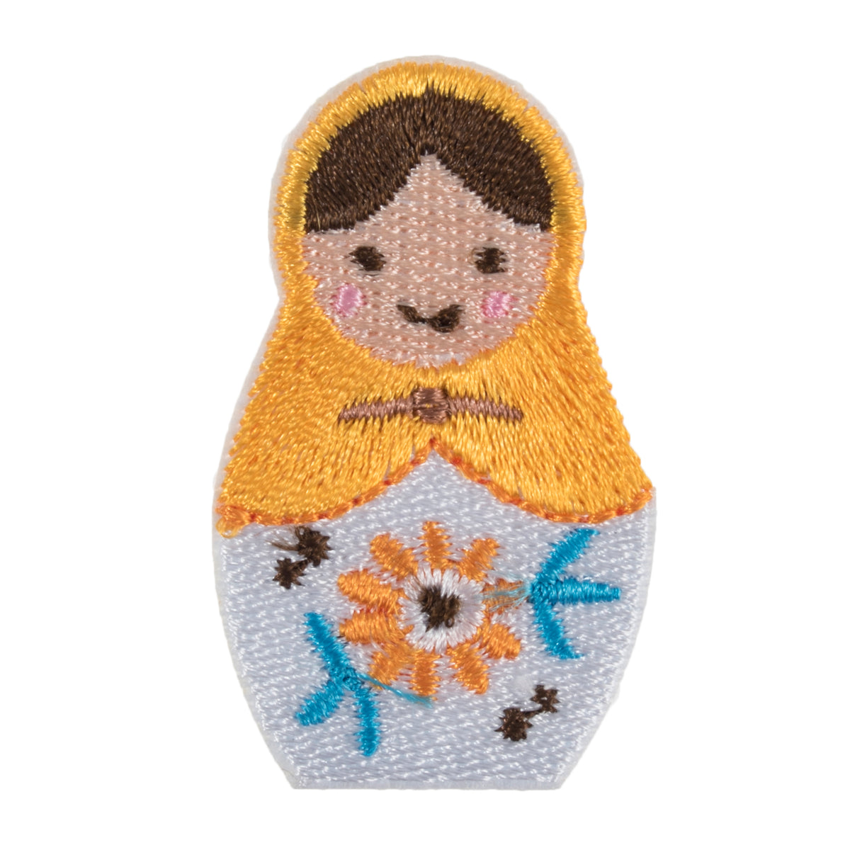 Embroidered Russian doll motif