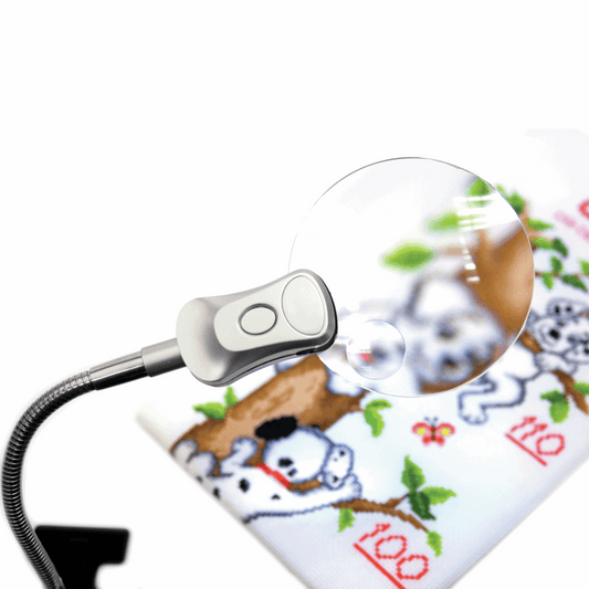 PURElite Magnifying Clip-on LED Lamp with flexible arm