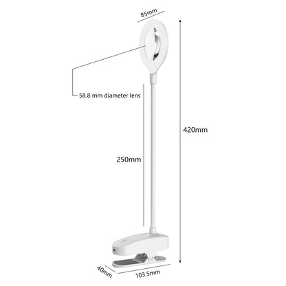 PURElite Ray clip-on magnifying light with gooseneck