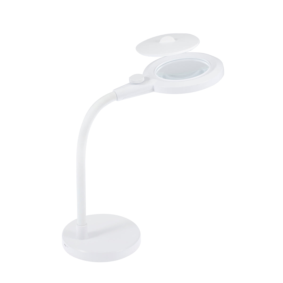PURElite Aura magnifying table lamp with gooseneck