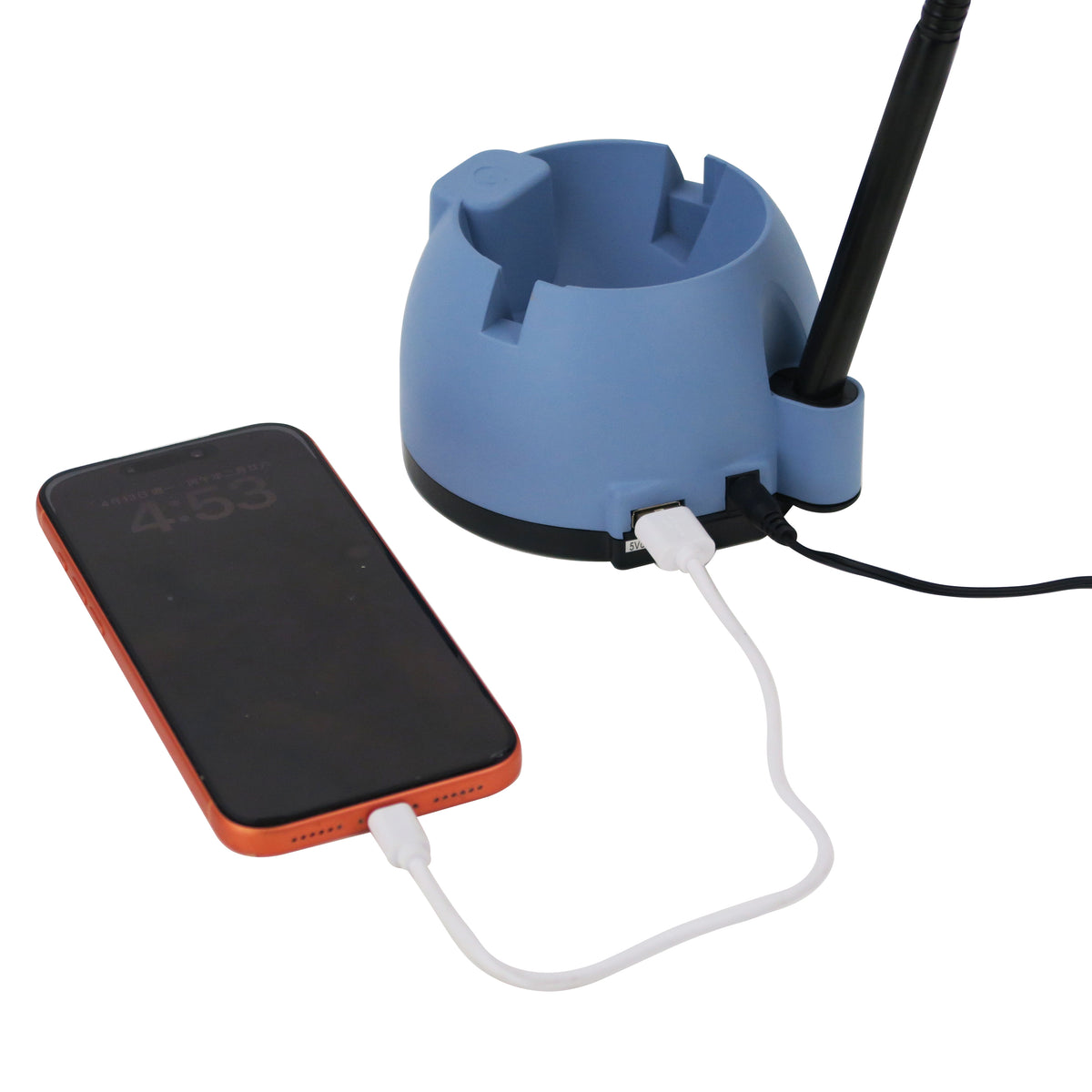 PURElite Volt magnifying table lamp with phone stand base