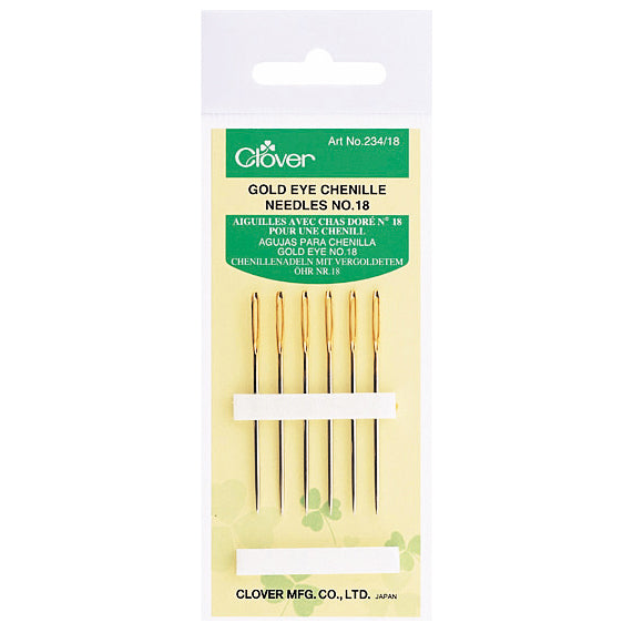 Clover gold eye chenille needles in packet