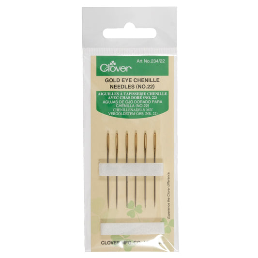 Clover gold eye chenille needles in packet