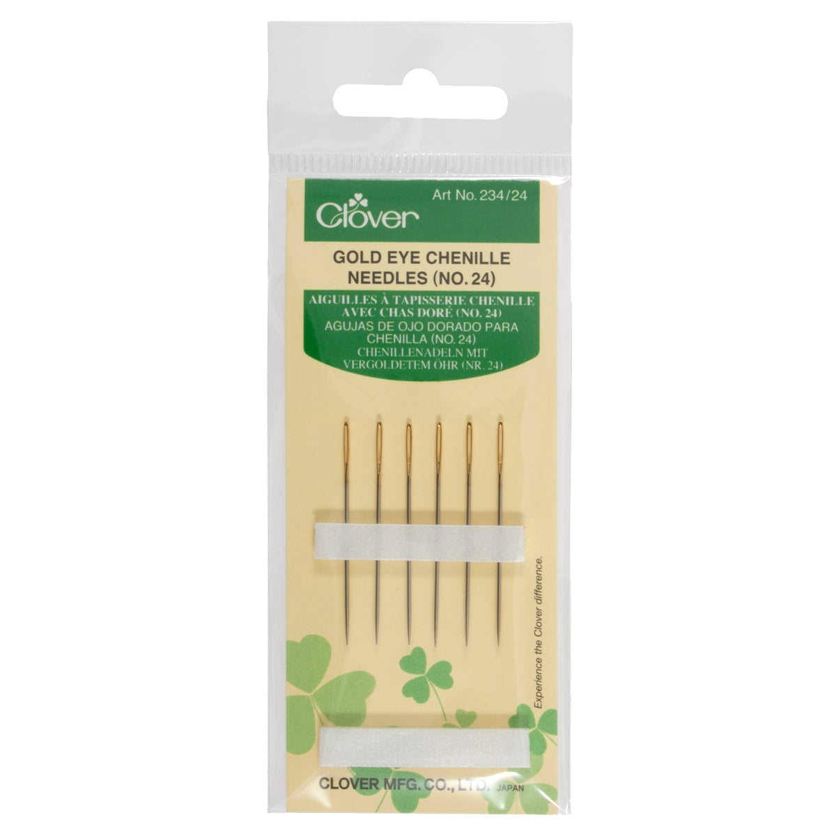 Clover gold eye chenille needles in packet