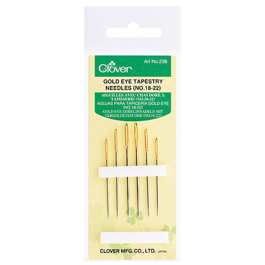 Clover gold eye tapestry needles in packet