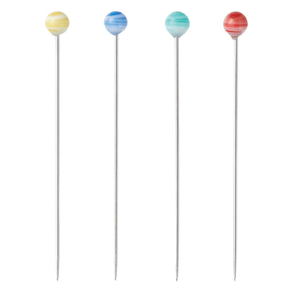 Clover pins with marbled glass heads