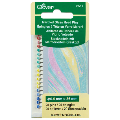 Clover pins with marbled glass heads