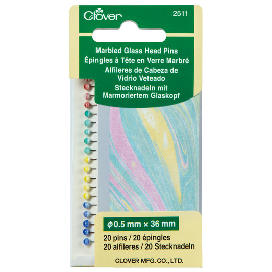 Clover pins with marbled glass heads