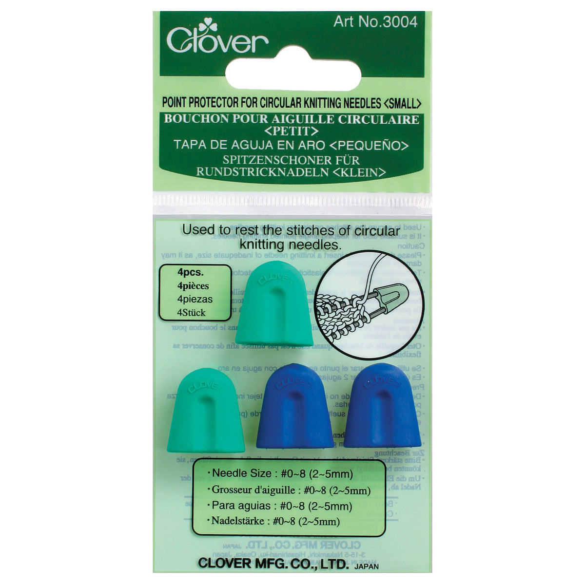 Clover Circular Knitting Pin Point Protectors - Sm