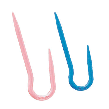 Two Clover jumbo U-shaped cable stitch holders