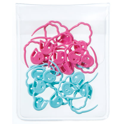 Clover medium locking stitch markers with case