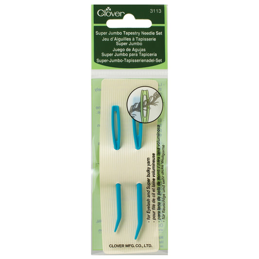 Two Clover super jumbo plastic tapestry needles with bent tips
