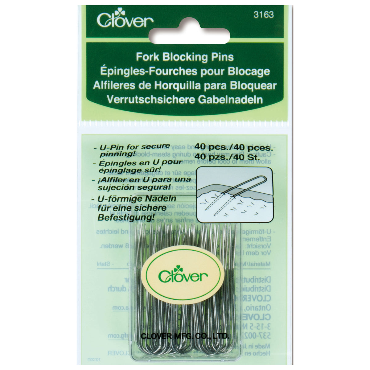 Box of Clover fork blocking pins