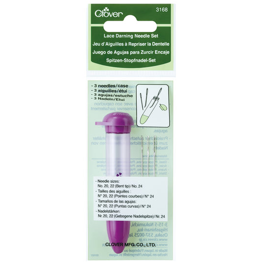 Clover lace darning needles in a screw cap case