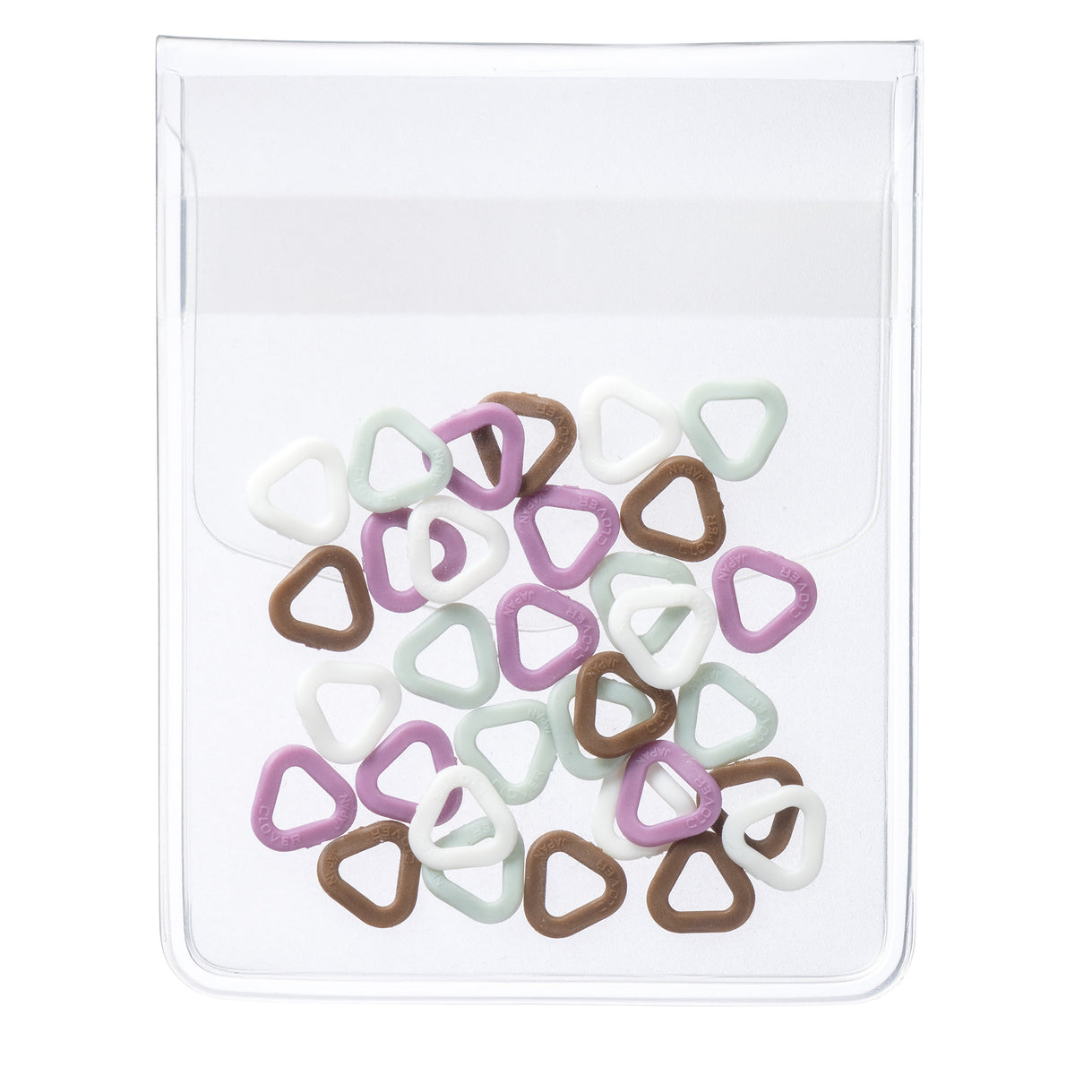 Clover soft triangle stitch markers extra small in packaging