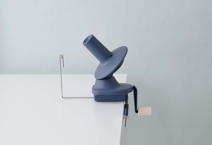 Clover yarn ball winder in smoky blue and pink beige