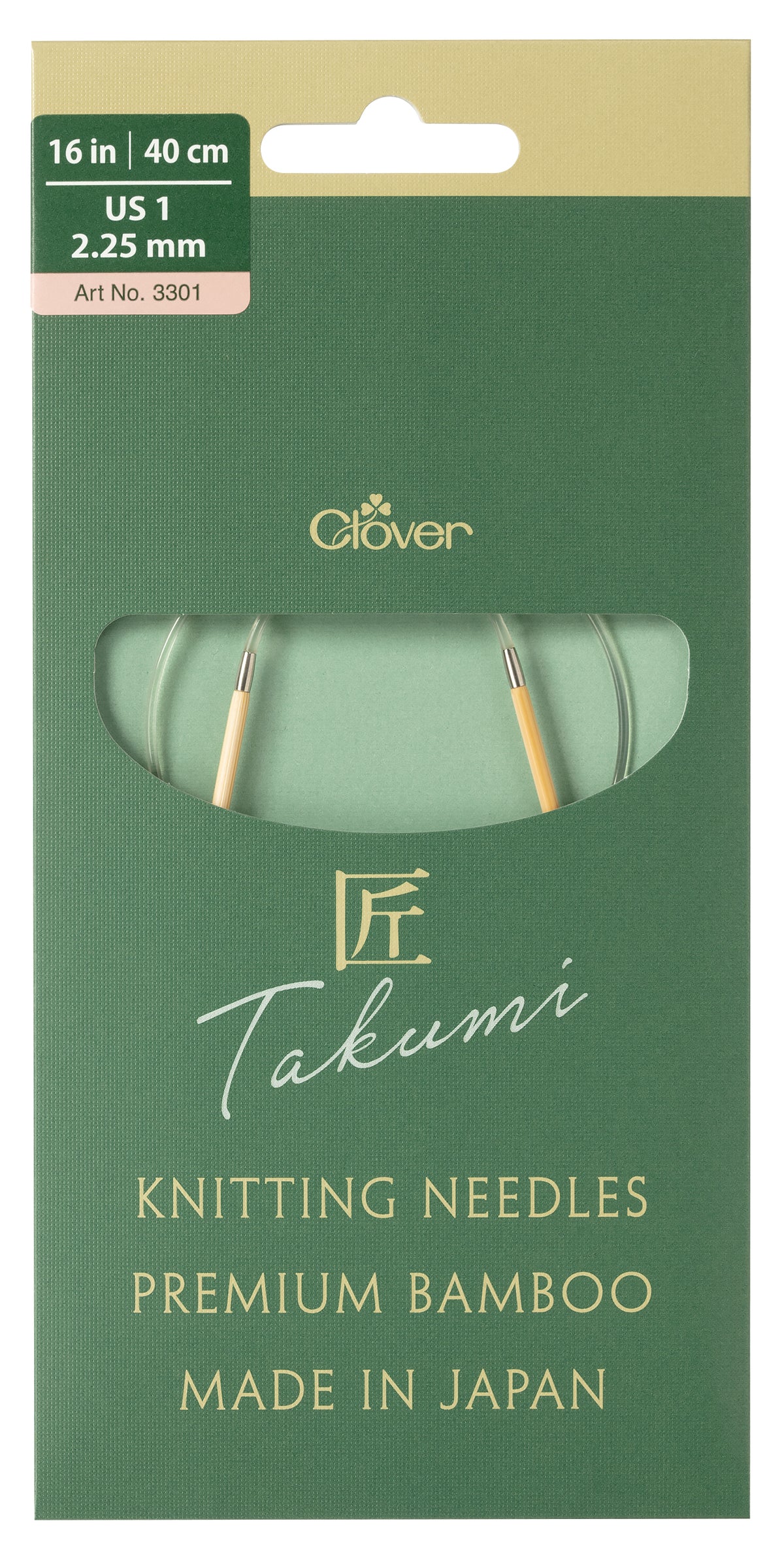 Clover Pro Takumi bamboo circular knitting needle, 2.25mm