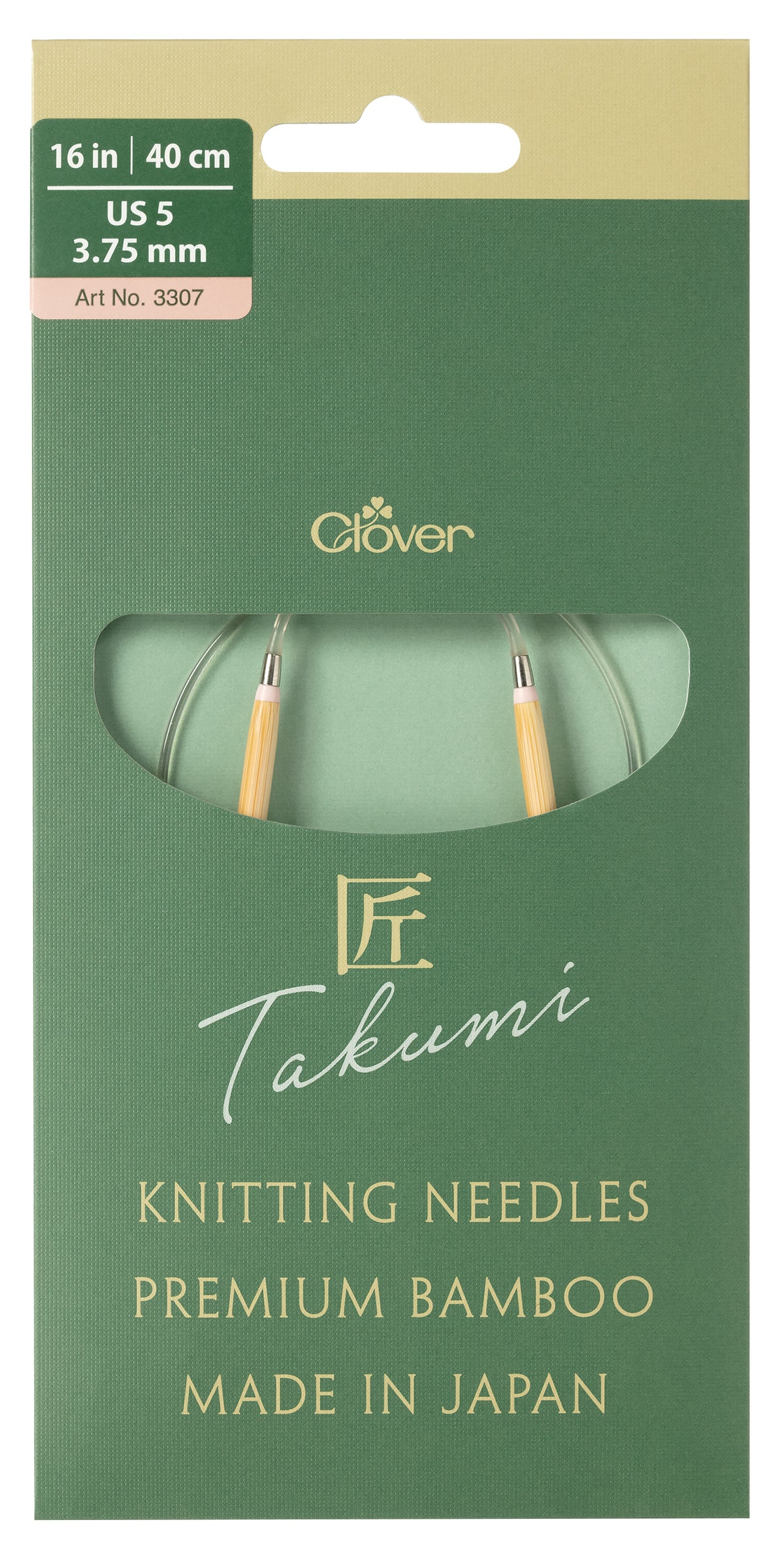 Clover Pro Takumi bamboo circular knitting needle, 3.75mm