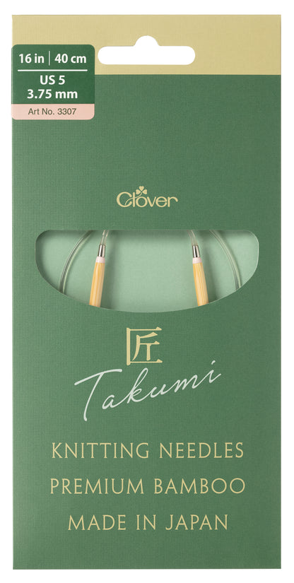 Clover Pro Takumi bamboo circular knitting needle, 3.75mm