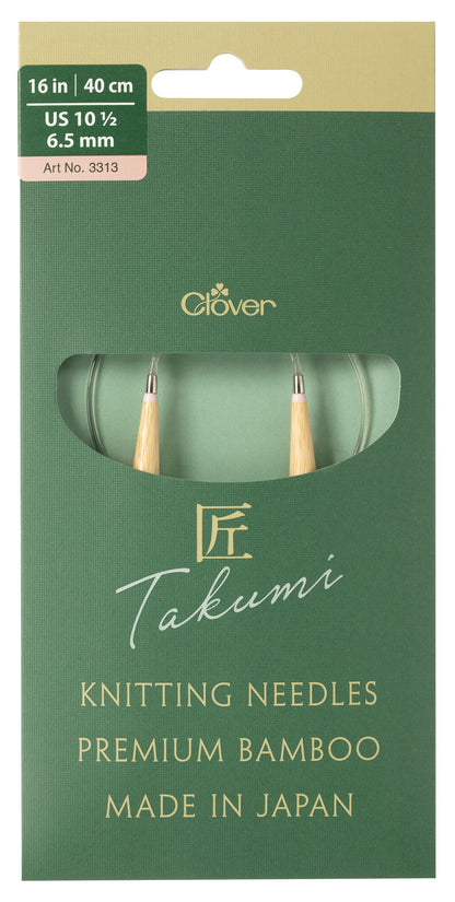 Clover Pro Takumi bamboo circular knitting needle, 6.5mm