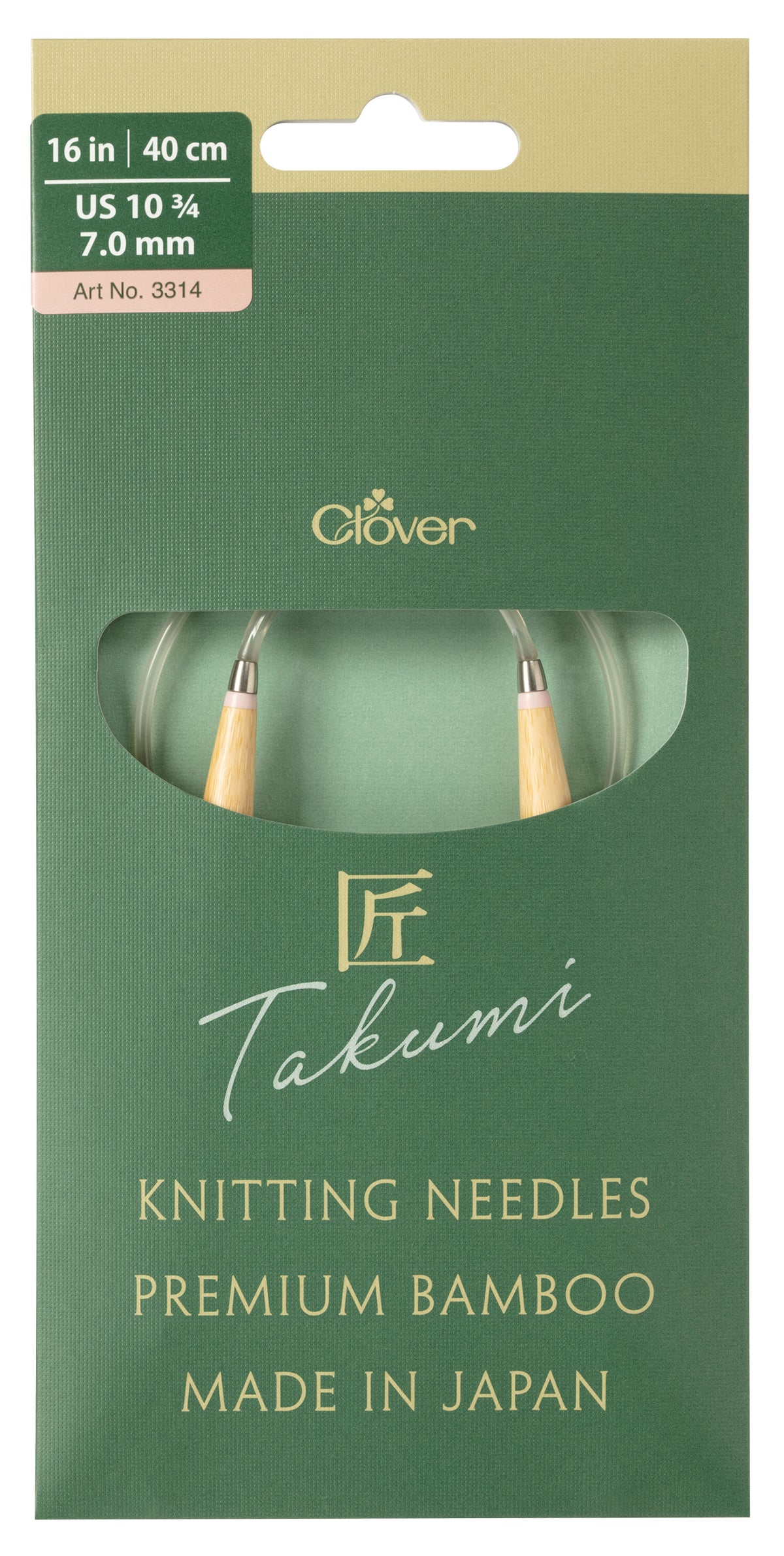 Clover Pro Takumi bamboo circular knitting needle, 7mm