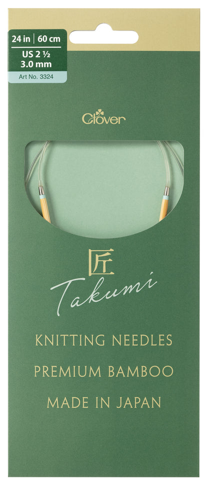 Clover Takumi Pro bamboo circular knitting needle 60cm 3mm in packaging