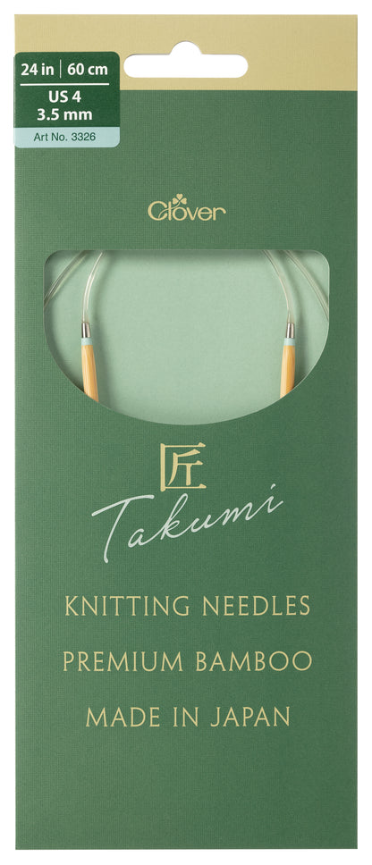 Clover Takumi Pro bamboo circular knitting needle 60cm 3.5mm in packaging