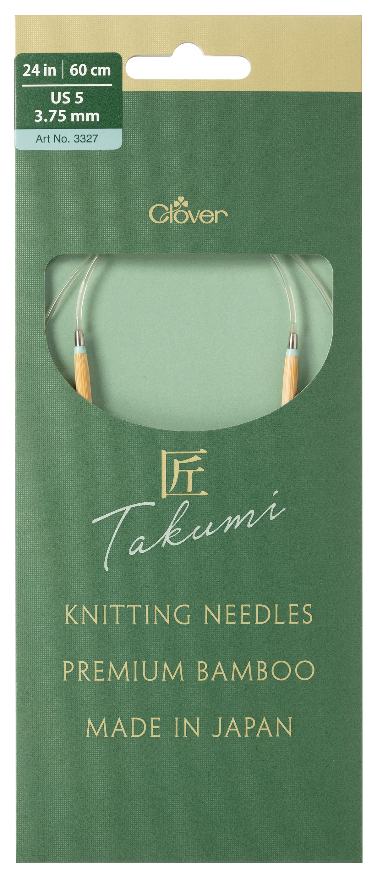 Clover Takumi Pro bamboo circular knitting needle 60cm 3.75mm in packaging