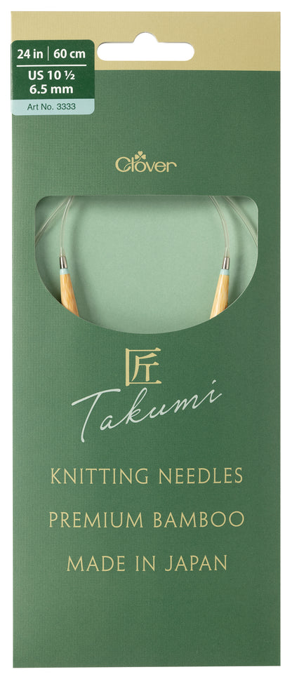 Clover Takumi Pro bamboo circular knitting needle 60cm 6.5mm in packaging