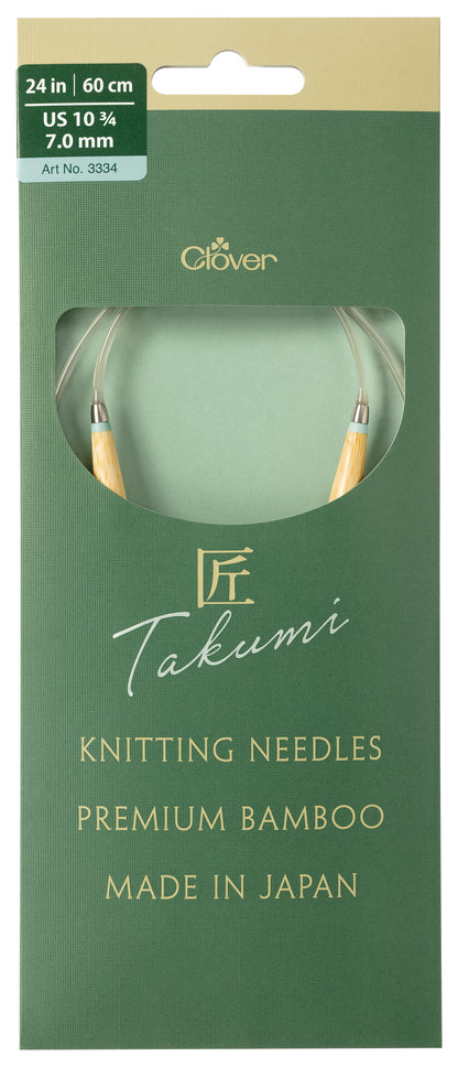 Clover Takumi Pro bamboo circular knitting needle 60cm 7mm in packaging