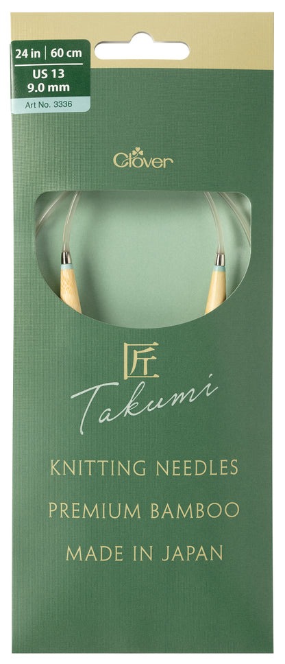 Clover Takumi Pro bamboo circular knitting needle 60cm 9mm in packaging