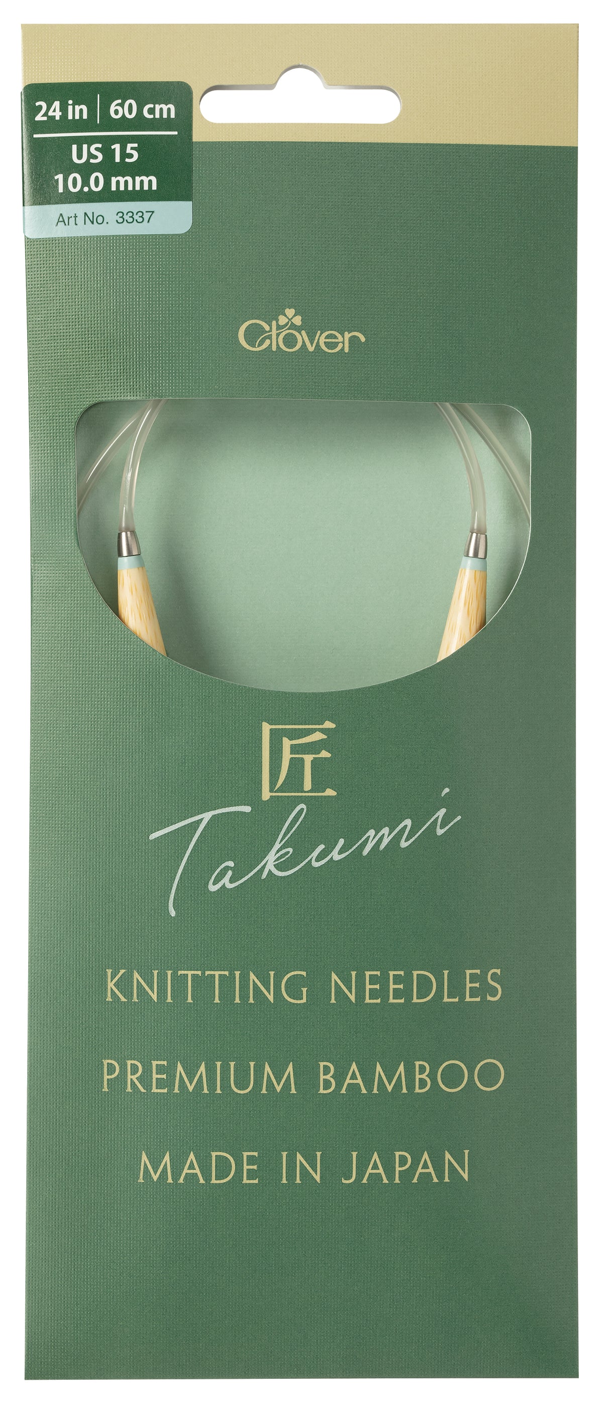 Clover Takumi Pro bamboo circular knitting needle 60cm 10mm in packaging