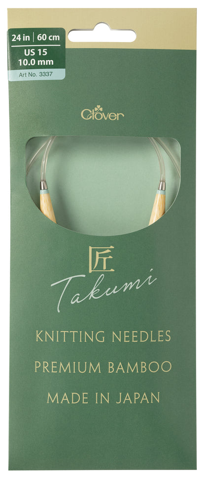 Clover Takumi Pro bamboo circular knitting needle 60cm 10mm in packaging