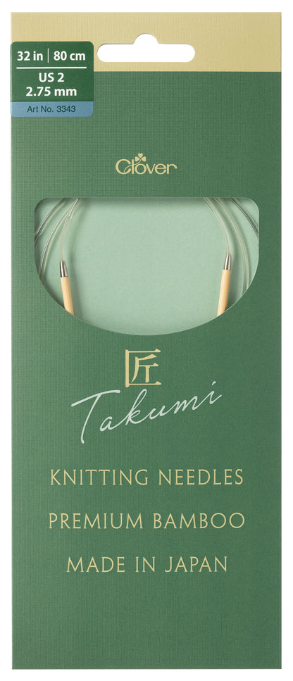 Clover Takumi Pro bamboo circular knitting needle 80cm 2.75mm in packaging