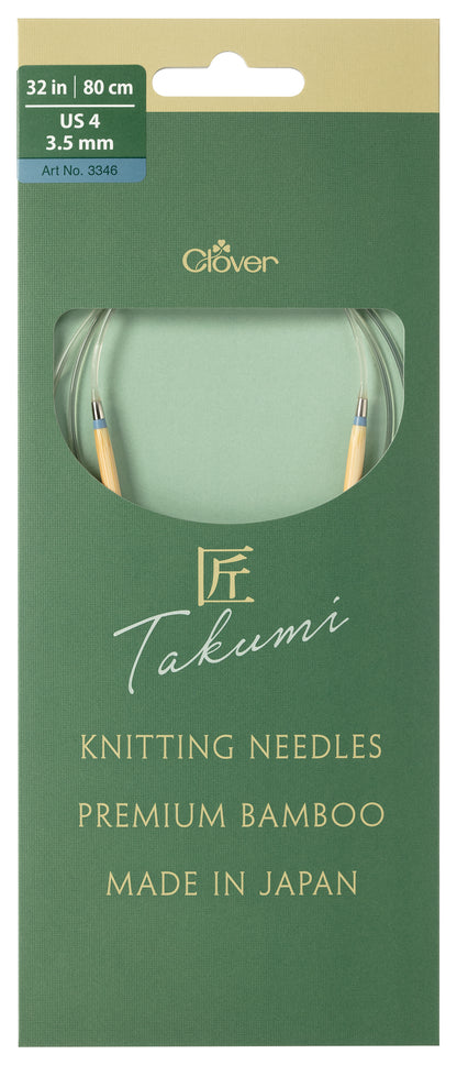 Clover Takumi Pro bamboo circular knitting needle 80cm 3.5mm in packaging