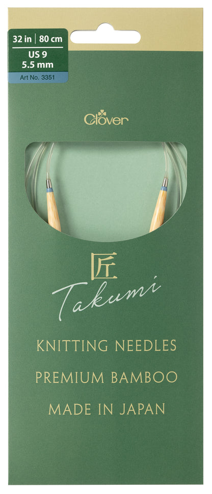 Clover Takumi Pro bamboo circular knitting needle 80cm 5.5mm in packaging