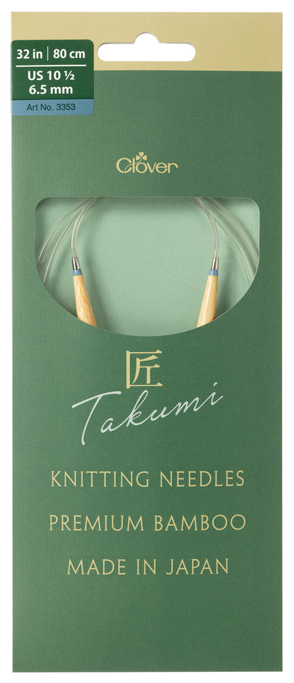Clover Takumi Pro bamboo circular knitting needle 80cm 6.5mm in packaging