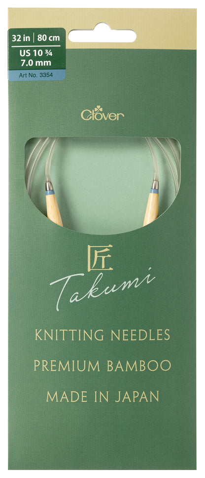 Clover Takumi Pro bamboo circular knitting needle 80cm 7mm in packaging