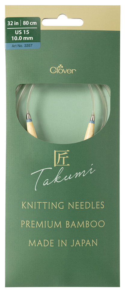Clover Takumi Pro bamboo circular knitting needle 80cm 10mm in packaging